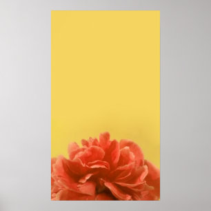 Póster Elegante color rosa y amarillo floral
