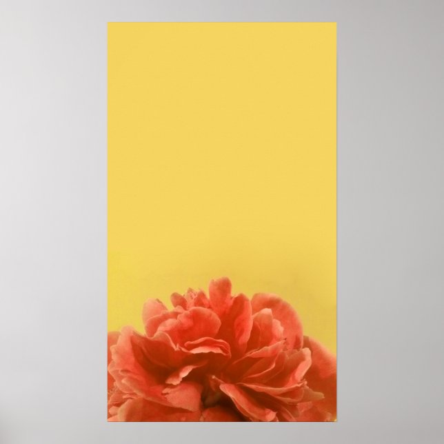Póster Elegante color rosa y amarillo floral (Frente)