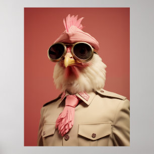 Póster Elegante comandante de pollo de Pascua
