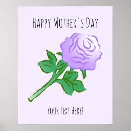 Póster elegante con una rosa violeta