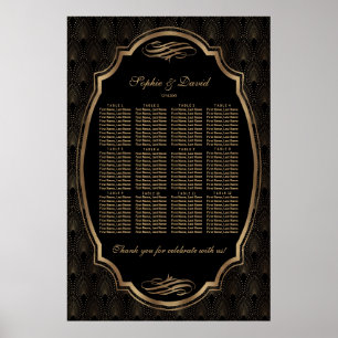 Póster Elegante Confetti de oro Ama a los Asientos de Bor