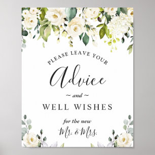 Póster Elegante consejo eucalipto y Boda de buenos deseos