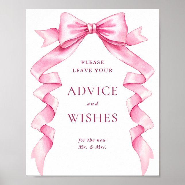 Póster Elegante consejo rosado de vaca y desea Rótulo Bod (Frente)