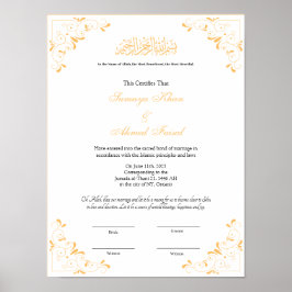 Póster Elegante contrato de nikah
