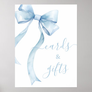 Póster Elegante Coquette Azul Bow Boy Cards And Gifts