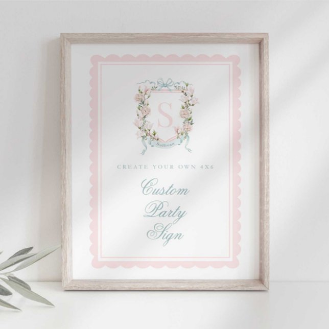 Póster Elegante Cresta de Monograma Cumpleaños de Bebé Pe (Subido por el creador)