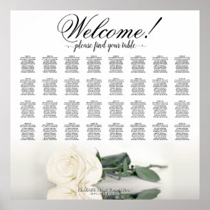 Póster Elegante cuadro de asientos Boda de 32 mesas de la