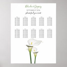Póster Elegante cuadro de asientos Bodas de Calla Blanca
