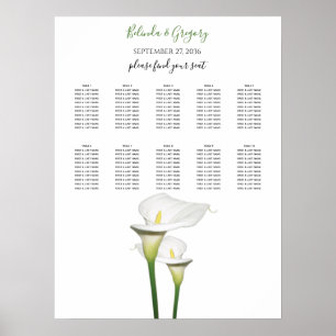 Póster Elegante cuadro de asientos Bodas de Calla Blanca