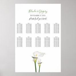 Póster Elegante cuadro de asientos Bodas de Calla Blanca