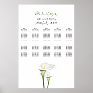 Póster Elegante cuadro de asientos Bodas de Calla Blanca