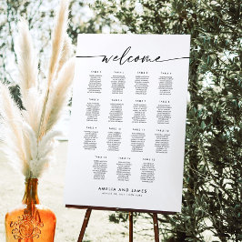 Póster Elegante Cuadro De Asientos De Bienvenida De 15 Me