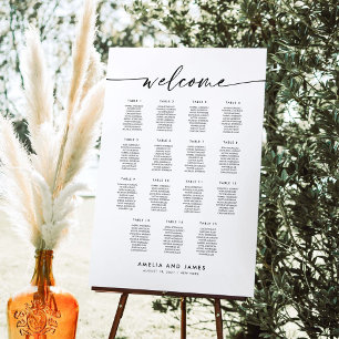 Póster Elegante Cuadro De Asientos De Bienvenida De 15 Me
