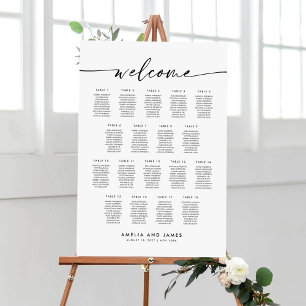 Póster Elegante Cuadro De Asientos De Bienvenida De 18 Me