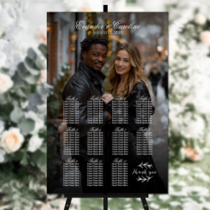Póster Elegante cuadro de asientos de boda fotográfico 11