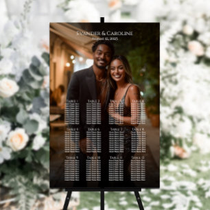 Póster Elegante cuadro de asientos de boda fotográfico 12