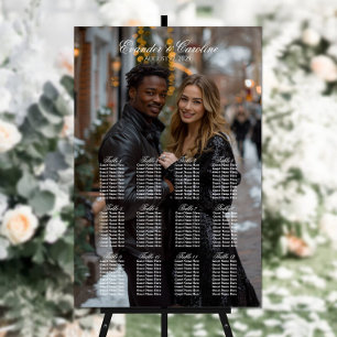 Póster Elegante cuadro de asientos de boda fotográfico 12