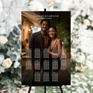 Póster Elegante cuadro de asientos de boda fotográfico 13