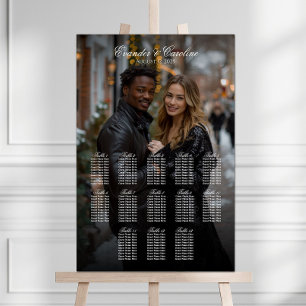 Póster Elegante cuadro de asientos de boda fotográfico 13