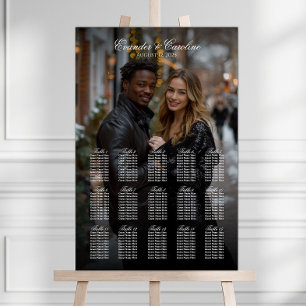 Póster Elegante cuadro de asientos de boda fotográfico 15