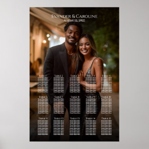 Póster Elegante cuadro de asientos de boda fotográfico 15