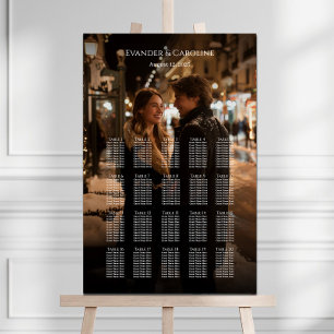 Póster Elegante cuadro de asientos de boda fotográfico 20