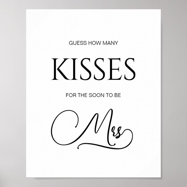 Póster Elegante: ¿Cuántos besos en el juego de ducha de n (Frente)
