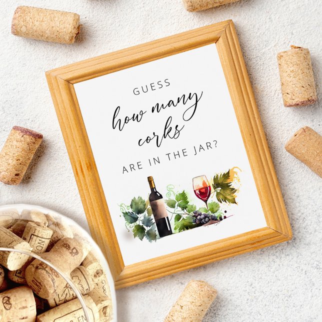 Póster Elegante ¿Cuántos Corks Juego De Vino Ducha De Nov (Subido por el creador)
