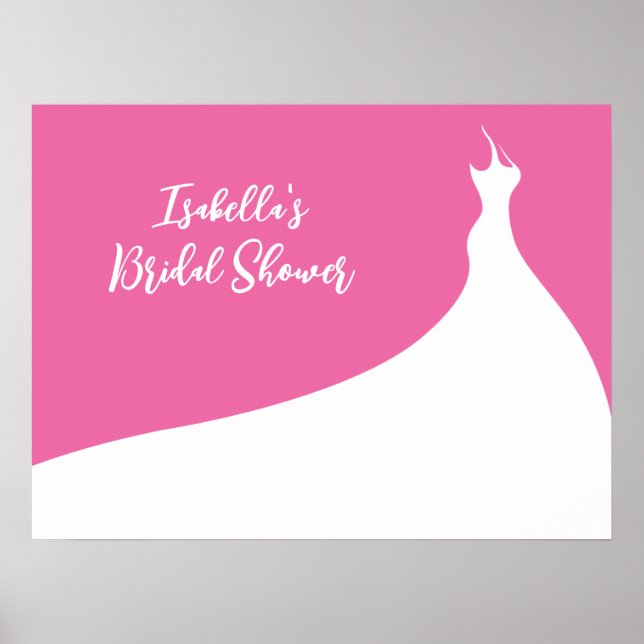 Póster elegante de Despedida de Soltera fucsia (Frente)