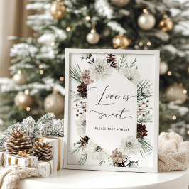 Póster elegante de invierno El amor es dulce toma 