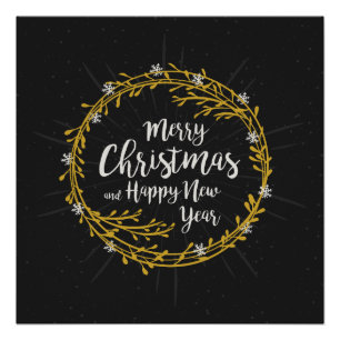 Poster elegante de los deseos del navidad