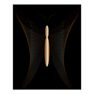 Póster elegante de mariposa abstracta
