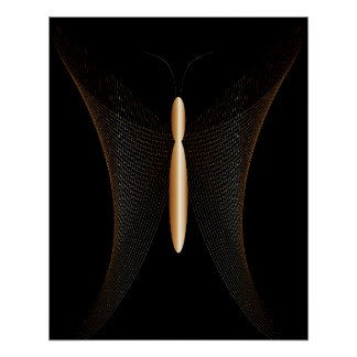 Póster elegante de mariposa abstracta
