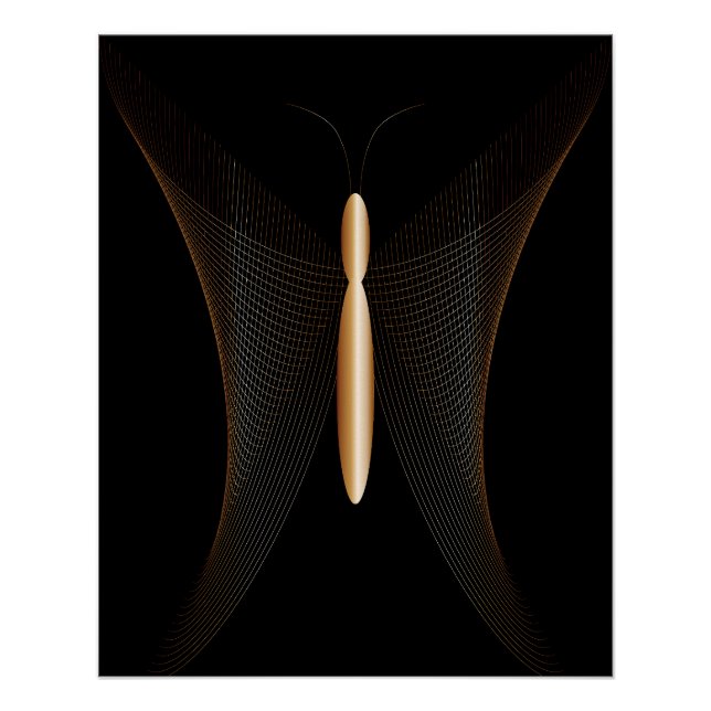 Póster elegante de mariposa abstracta  (Anverso)