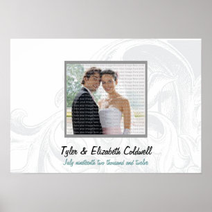 Póster Elegante Desplazamiento Boda de imagen de pared