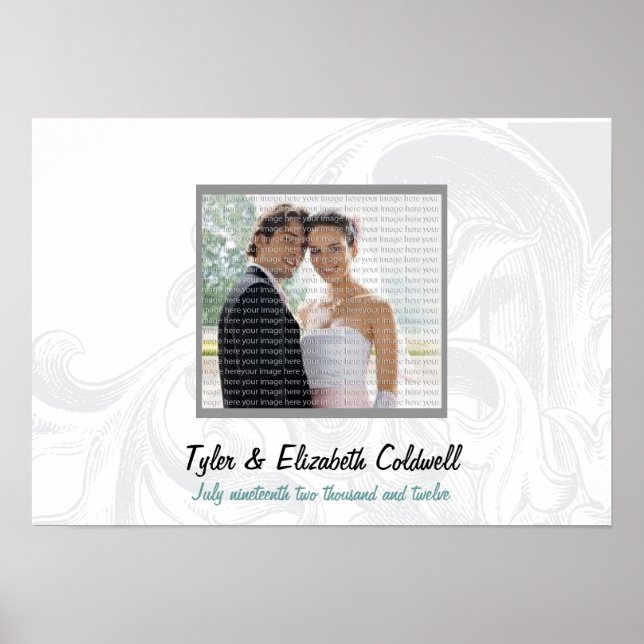 Póster Elegante Desplazamiento Boda de imagen de pared (Frente)