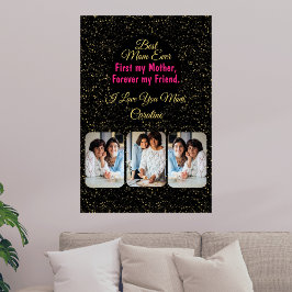 Póster Elegante Día de la Madre fotográfico de la mejor m