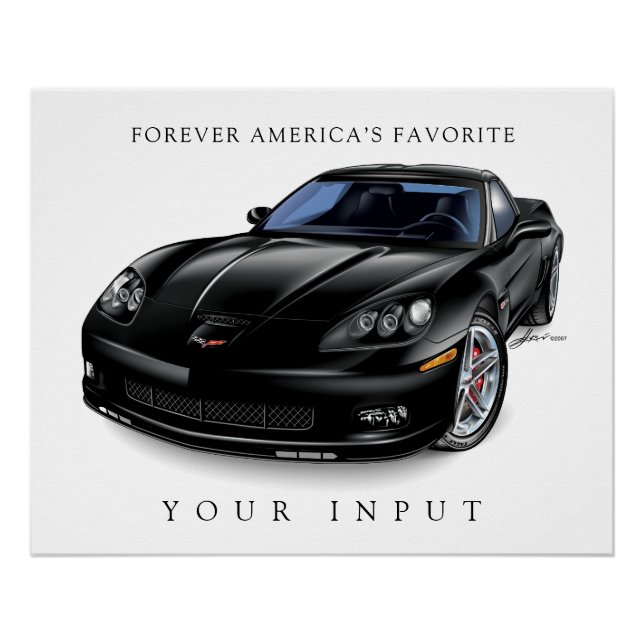 PÓSTER ELEGANTE DIBUJO NEGRO Z06 (Anverso)