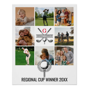 Póster Elegante diseño de grupo de monogramas de golf