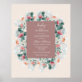 Póster Elegante ducha de flores silvestres acuáticas