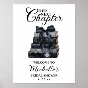 Póster Elegante ducha de novia con tema de libro gótico
