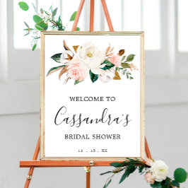 Póster Elegante ducha de novia Poster de bienvenida, sign