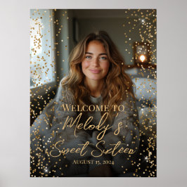 Póster Elegante dulce signo de bienvenida de 16 años