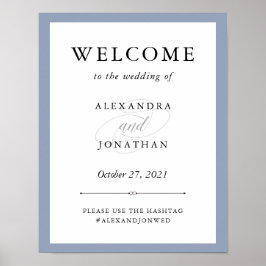 Póster Elegante | Dusty Blue Boda Welcome