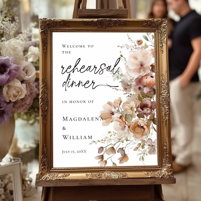 Póster Elegante Ensayo Cena bienvenida con flores (Subido por el creador)