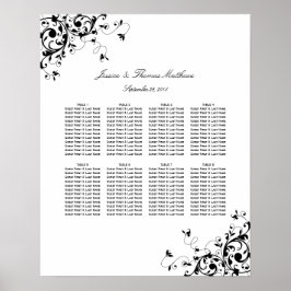Póster Elegante Escalera de Asientos Boda Blanco y Negro