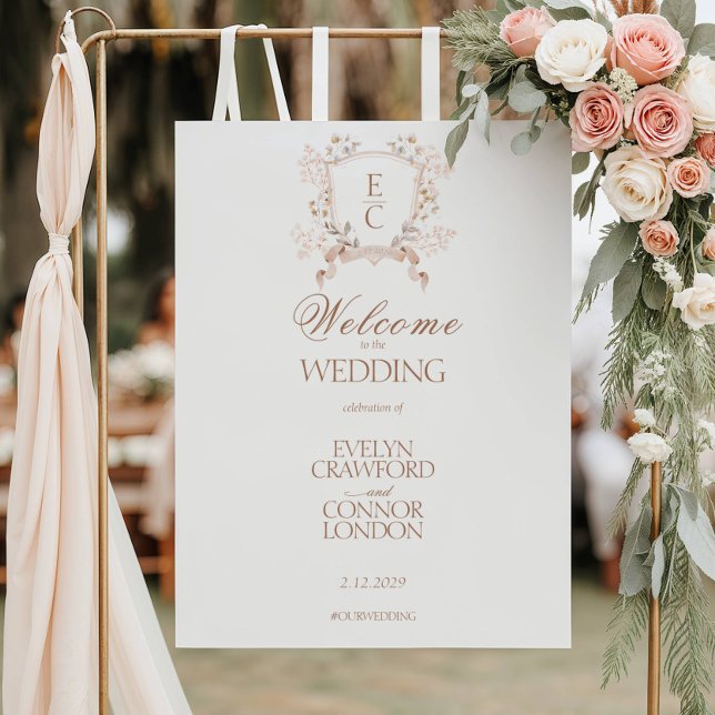 Póster Elegante Escudo floral Bienvenida Boda Poster de s (Subido por el creador)