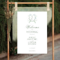 Elegante Escudo floral Bienvenida Boda Poster de s
