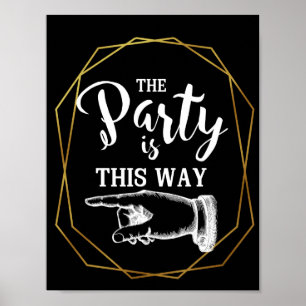 Póster Elegante estilo art decó ASÍ PUNTO DE DEDO