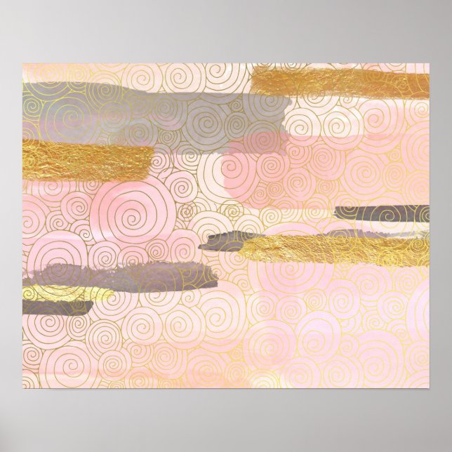 Póster Elegante Estilo Japonés Resumen Olas Artísticas | (Frente)